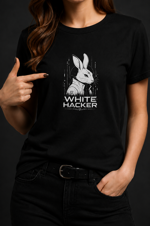 WHITE HACKER – Alternative Choice – Women’s Black Cyber Rabbit T-Shirt