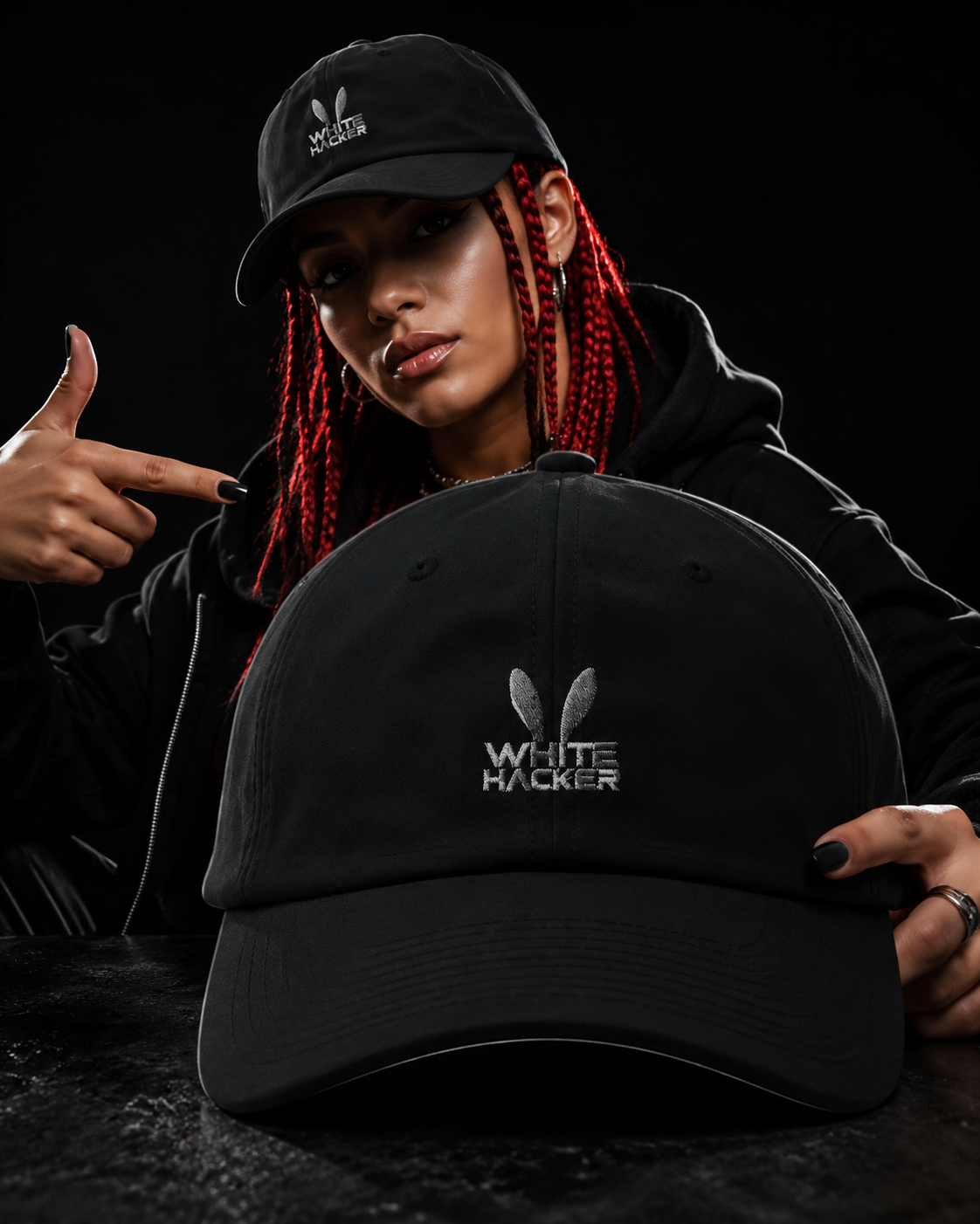 WHITE HACKER – Alternative Choice — Cappellino Nero Ricamato